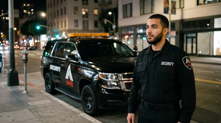 AMB Protective Services officer at a San Francisco reliable guards and patrol services location