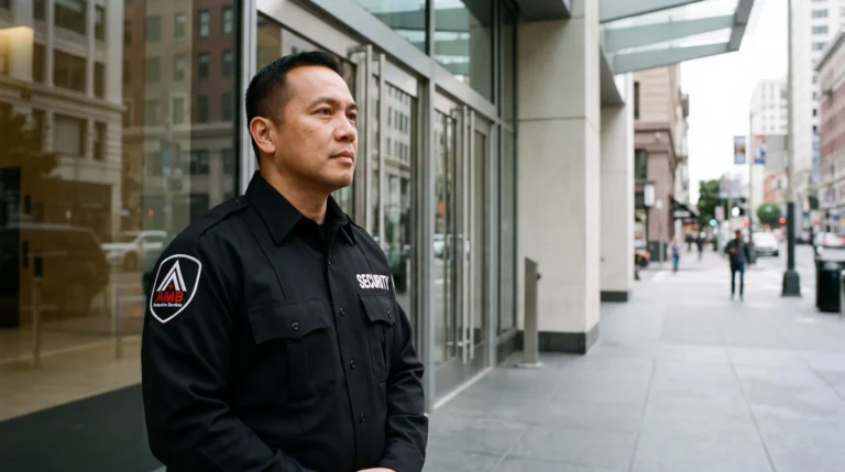 AMB Protective Services officer at a San Francisco types of security guard roles location